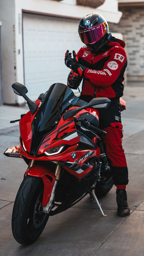 Ride Rich Regency V2 Flow Mesh Armoured GP Softshell Motorcycle Jacket - Red
